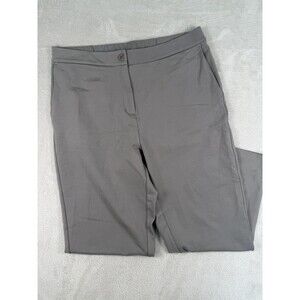 Eileen Fisher Women Gray Washable Flex Ponte Slim Pant Pull On Ankle Size L